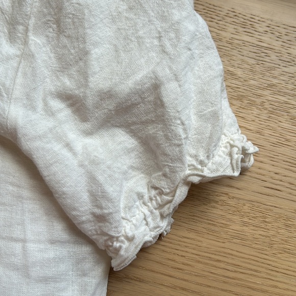 Aritzia Sunday Best Myla White Linen Peter Pan Collar Dress Size Small - Picture 5 of 5